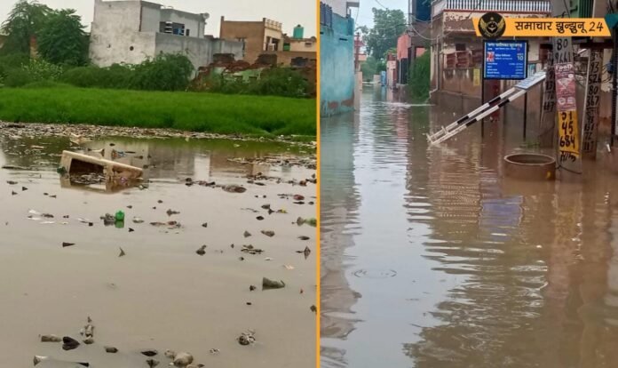 तेज बारिश के साथ ही सूरजगढ़ नगरपालिका की खुली पोल, लोगों के घरों में घुसा गंदा पानी और कचरे का ढेर