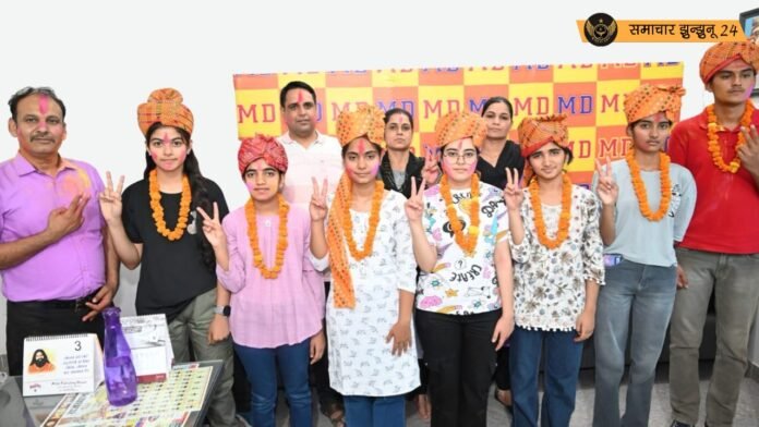 चिड़ावा: एम. डी. ग्रुप ऑफ एजुकेशन की छात्रा अंकुर सारण को इंदिरा प्रियदर्शिनी अवार्ड