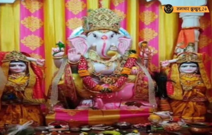 चिड़ावा: गणेश चतुर्थी की तैयारियों में जुटे रिद्धि सिद्धि गणेश मंदिर के कार्यकर्ता