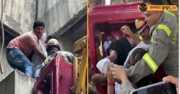 नोएडा: अज्ञात वाहन की टक्कर से युवती पुल के पिलर पर जा गिरी, रेस्क्यू कर बचाई जान