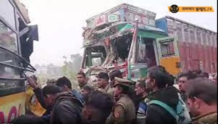 मैहर में बड़ा सड़क हादसा, खड़े डंपर में टकराई बस; छह की मौत, कई घायल