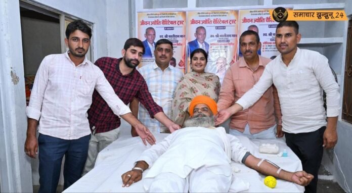 स्व. बस्तीराम मान की पुण्यतिथि पर रक्तदान शिविर: संजय दाधीच ने 92वां रक्तदान कर रचा इतिहास