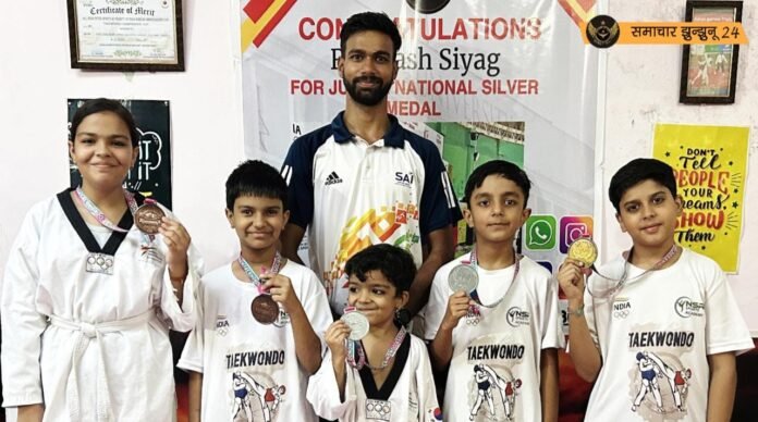 एनएसआर स्पोर्ट्स अकेडमी के खिलाड़ियों ने राज्य स्तरीय ताइक्वांडो प्रतियोगिता में जीते पदक