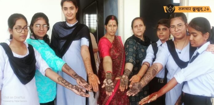 वीर सावरकर गर्ल्स कॉलेज में मेहंदी प्रतियोगिता का आयोजन: छात्राओं ने बिखेरे प्रतीभा के रंग