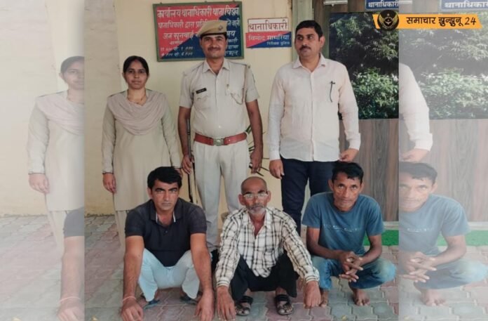 चिड़ावा पुलिस ने एक स्थाई वारंटी व दो गिरफ्तारी वारंटियों को किया गिरफ्तार