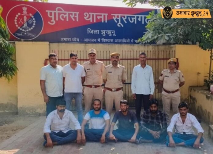रघुनाथपुरा टोल बूथ पर तोड़फोड़, मारपीट व हत्या का प्रयास मामले में ₹10 हजार का ईनामी आरोपी सहित 5 आरोपी गिरफ्तार