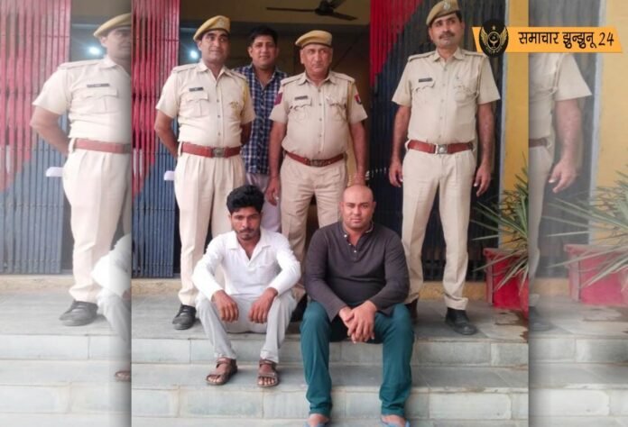 सिंघाना पुलिस ने थिरपाली बड़ी से फरार चल रहे दो स्थाई वारंटियों को किया गिरफ्तार