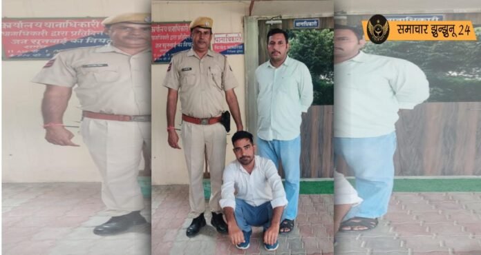 चिड़ावा पुलिस ने चेक अनादरण के मामले में 8 साल से फरार स्थाई वारंटी को पकड़ा