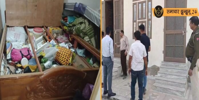 चौधरी कॉलोनी में दरवाजे की चौगट तोड़कर मकान में घुसे चोर, पुलिस ने किया मौका-मुआयना