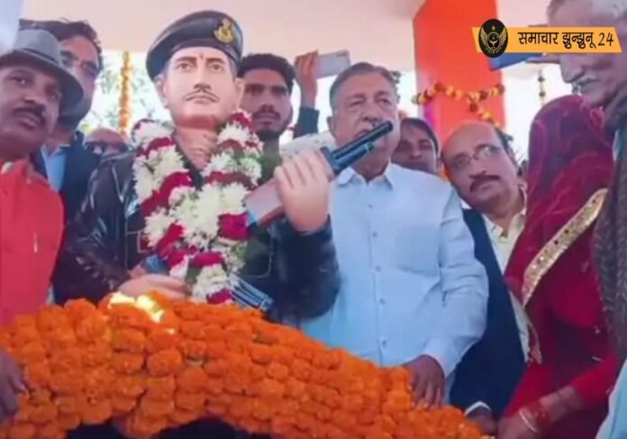 प्रेमसिंह बाजौर ने किया गुढ़ागौड़जी में शहीद NSG कमांडो रामचंद्र मीणा की मूर्ति का अनावरण