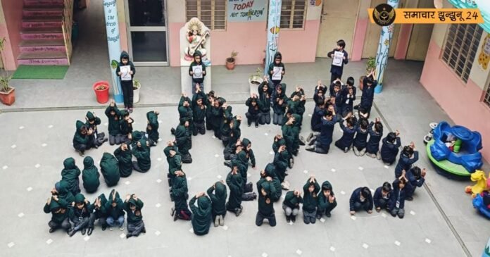 दुर्गा पब्लिक स्कूल पिलानी में तुलसी पूजा महोत्सव आयोजित, छात्र-छात्राओं ने नववर्ष का स्वागत कर उज्जवल भविष्य की कामना की