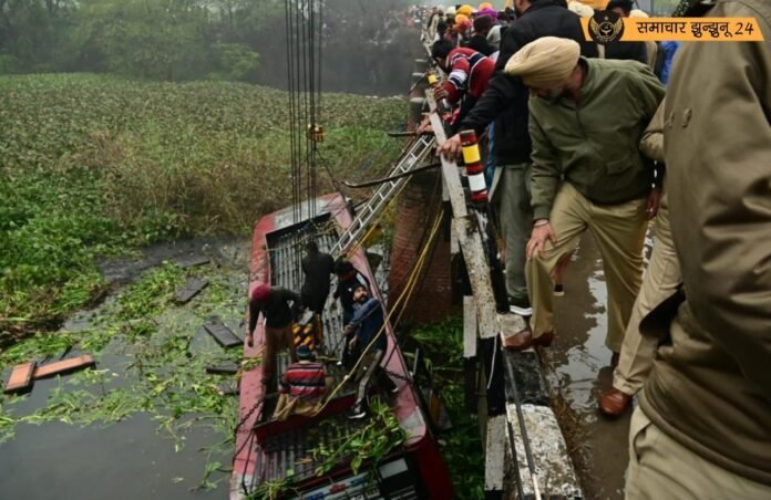 बठिंडा: यात्रियों से भरी बस नाले में गिरी, 8 की मौत, 35 घायल