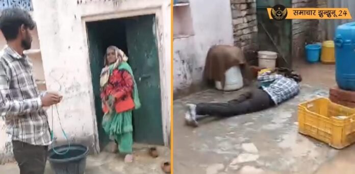 सिंघाना में चाची ने भतीजे पर किया कुल्हाड़ी से हमला, वीडियो वायरल