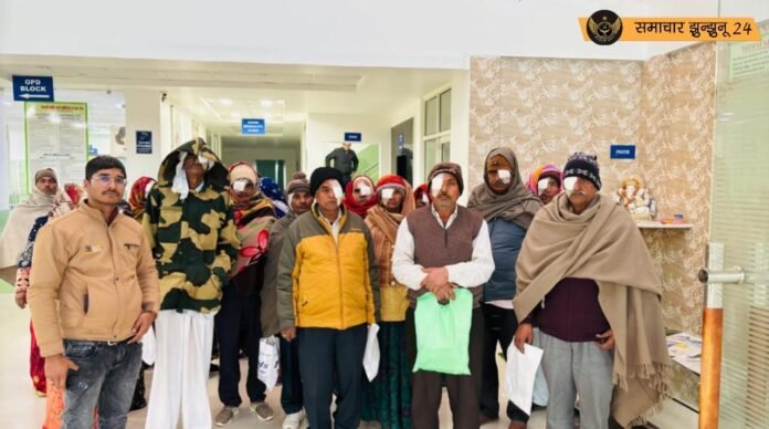 चिड़ावा में नेत्र चिकित्सा शिविर में चिन्हित मोतियाबिंद से पीड़ित 167 में से 126 रोगियों के नि:शुल्क ऑपरेशन कर लैंस प्रत्यारोपित करवाए गए