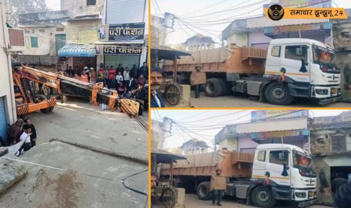 गूगल मैप की वजह से जयपुर में मचा हंगामा, दस चक्का ट्रेलर ने तंग गलियों में किया भारी नुकसान
