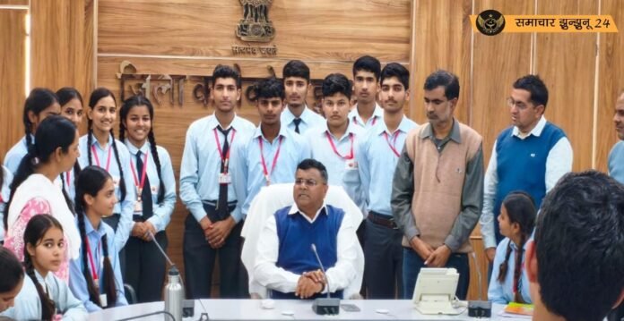 जिला कलेक्टर से मिले पीएम श्री महात्मा गांधी राजकीय विद्यालय (जीणी) के विद्यार्थी, प्रतियोगी परीक्षाओं में सफलता पर की चर्चा