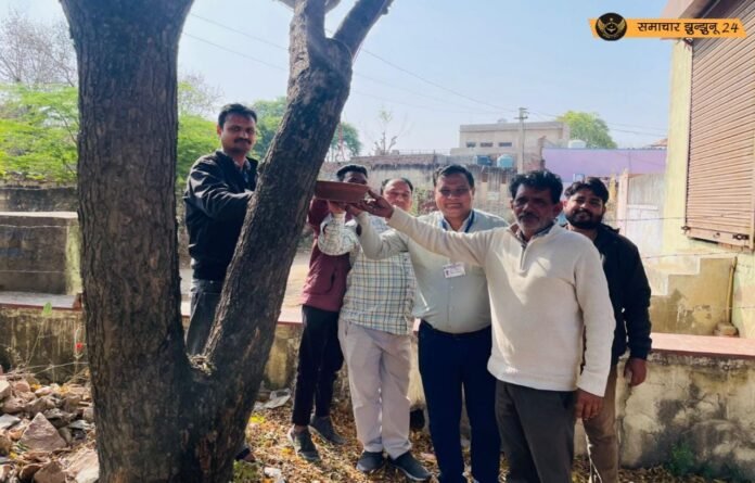 विश्व वन्यजीव दिवस पर ब्लॉक वेटरनरी हेल्थ ऑफिस चिड़ावा में परिंडे लगाए गए