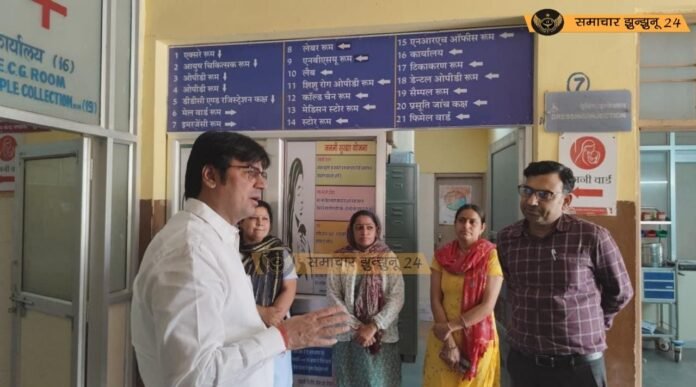 गर्मी और लू के प्रभाव को देखते हुए चिकित्सा अधिकारियों ने किया निरीक्षण