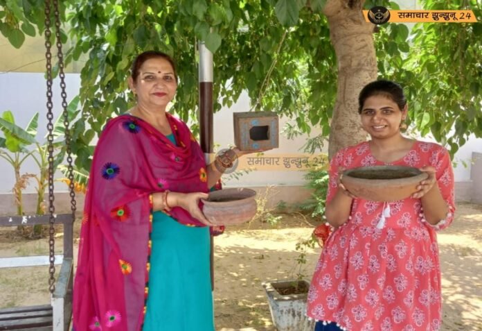 भीषण गर्मी में मां-बेटी की अनोखी पहल: चिड़ावा में 'परिंदे बचाओ, परिंडे लगाओ' अभियान बना प्रेरणा का स्रोत