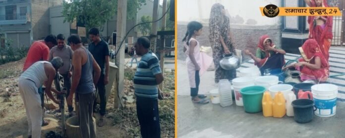 चिड़ावा में जलदाय विभाग की लापरवाही, वार्ड 16 व 17 में तीन दिन से पानी की सप्लाई ठप, गोवंशों के झगड़े में टूटी पाइपलाइन, विभाग ने नहीं ली सुध