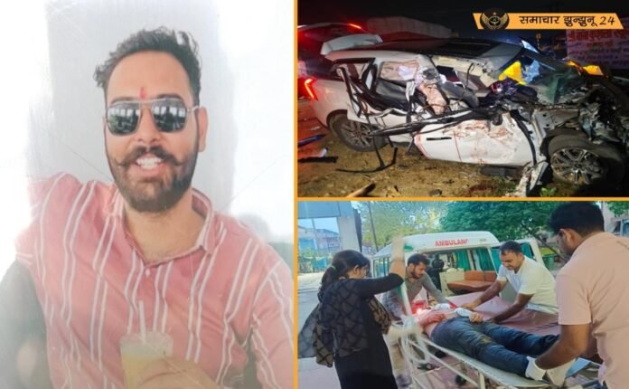 खेतड़ी: गाडराटा के पास बारात से लौटते समय कार-ट्रक भिड़ंत में दो युवकों की मौत, एक गंभीर घायल, हादसे में कार पूरी तरह क्षतिग्रस्त