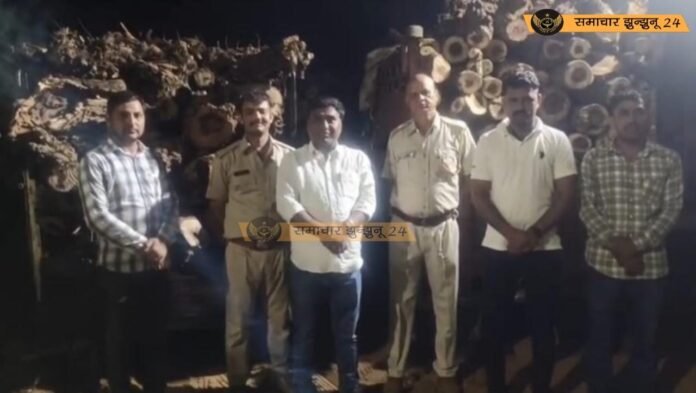 वन विभाग की बड़ी कार्रवाई, प्रतिबंधित हरी लकड़ी से भरी तीन गाड़ियां जब्त, झुंझुनूं जिले में तस्करों के खिलाफ अभियान तेज, चालक मौके से फरार