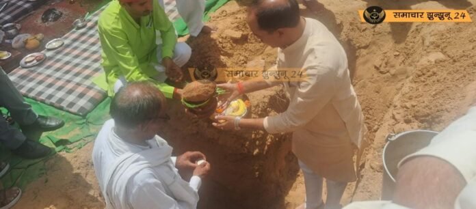 घंडावा में उपस्वास्थ्य केंद्र भवन निर्माण का भूमि पूजन संपन्न, 550 वर्ग मीटर भूमि के दान व 55 लाख रुपये की लागत से होगा निर्माण