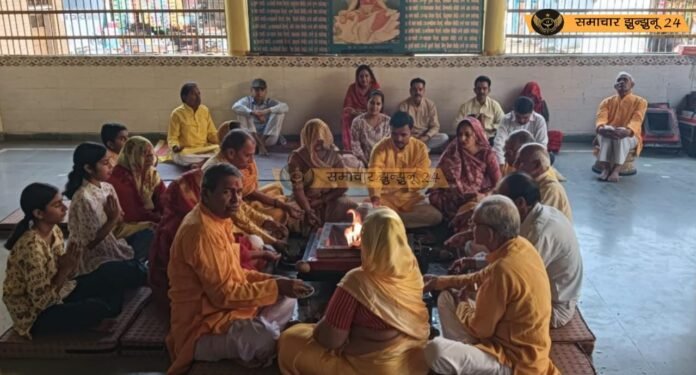 गायत्री शक्ति पीठ चिड़ावा में बुद्ध पूर्णिमा पर विशेष यज्ञ, जवानों की सुरक्षा और बलिदानियों की स्मृति में दी गईं आहुतियां