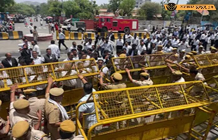 किशनगढ़ में वकील की गिरफ्तारी के बाद कानून व्यवस्था पर उठा सवाल, अजमेर में अधिवक्ताओं का उग्र विरोध