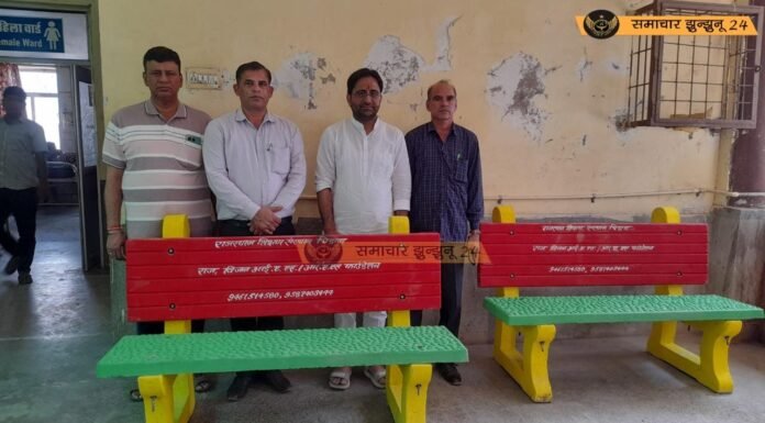 चिड़ावा शहर में जनसुविधा के लिए राजस्थान शिक्षण संस्थान की सराहनीय पहल, 20 सार्वजनिक स्थानों पर लगाईं सीमेंटेड बेंचें