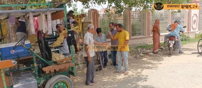 निर्जला एकादशी के मौके पर बड़ागांव में गन्ने के रस वितरण के माध्यम से दिया गया स्वदेशी का संदेश
