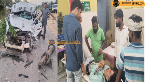 चिड़ावा-सिंघाना रोड पर हादसा: अखबार लेकर जा रही गाड़ी को अज्ञात वाहन ने मारी टक्कर, चालक गंभीर घायल